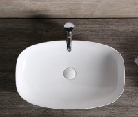 Накладная раковина Ceruttispa CR0063, 60 глянцевая белая, прямоугольная, фаянс