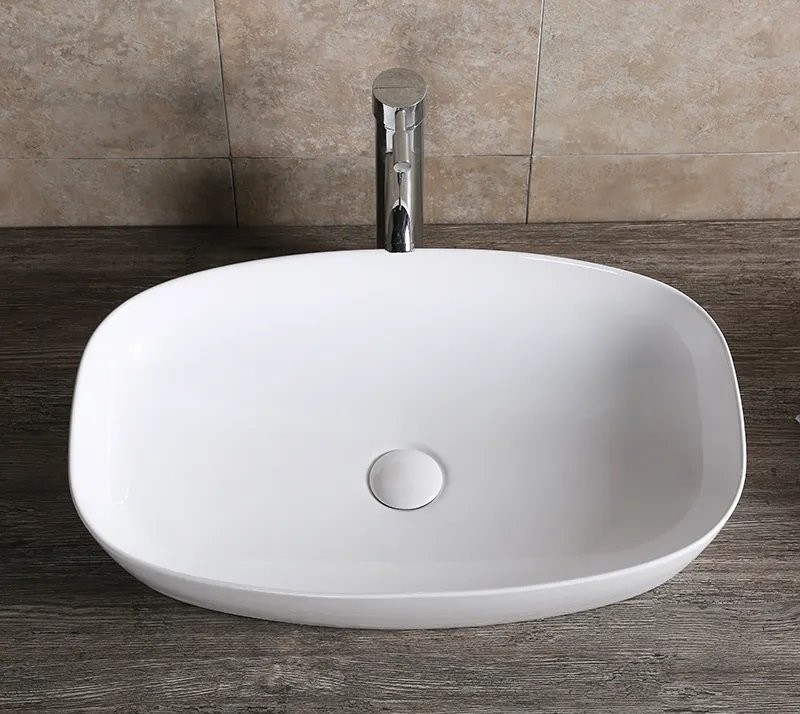 Накладная раковина Ceruttispa CR0063, 60 глянцевая белая, прямоугольная, фаянс