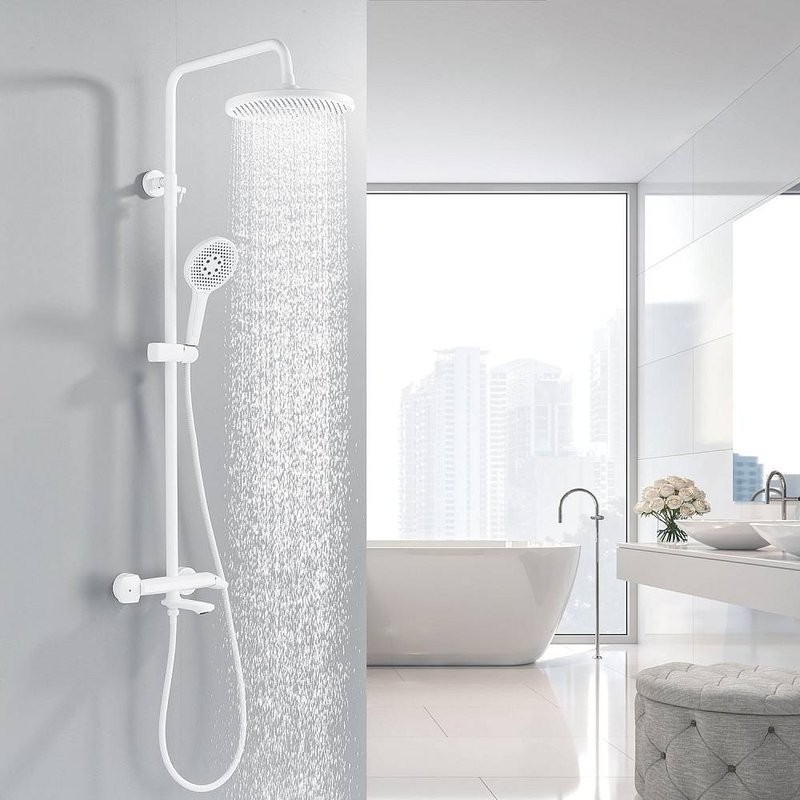 Душевая стойка Rose R3936C белая