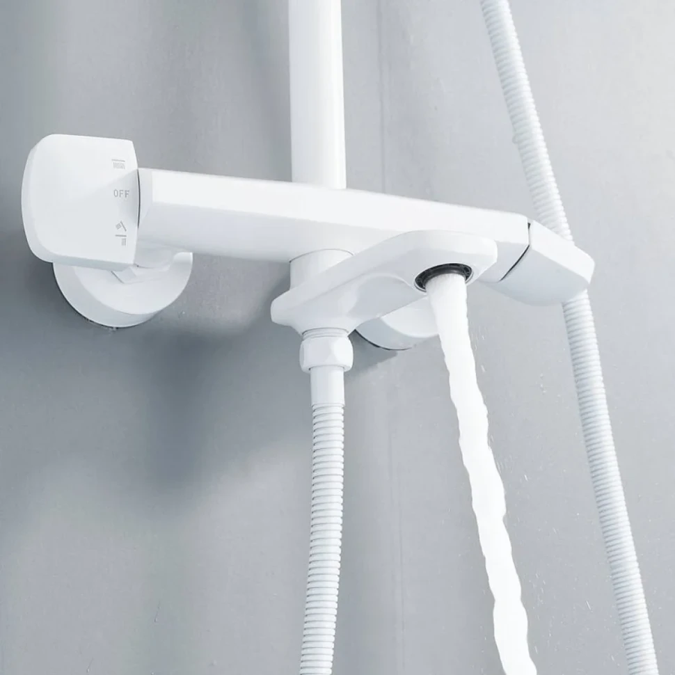 Душевая стойка Rose R3936C белая