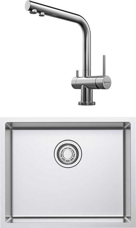 Комплект Мойка Omoikiri TADZAVA 54-U/I ULTRA-IN + Смеситель Nagano BN нержавеющая сталь
