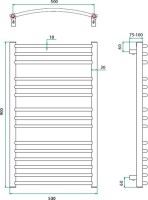 Полотенцесушитель водяной Grota Calma 53x90