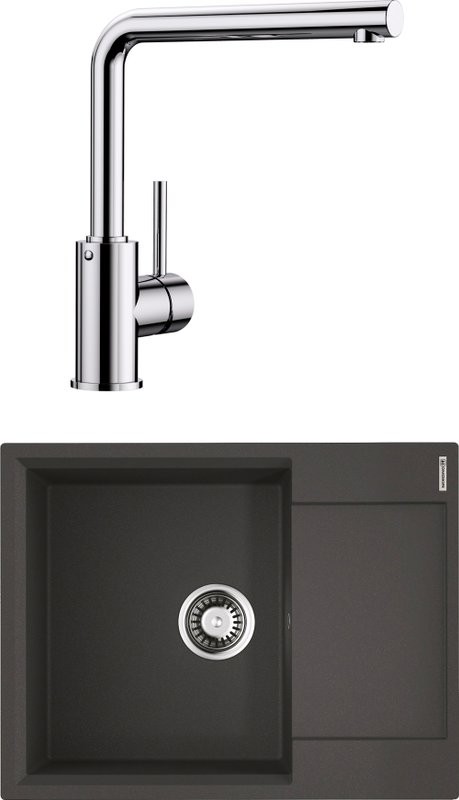 Комплект Мойка Omoikiri Daisen 65 черная + Смеситель Blanco Mila 524213