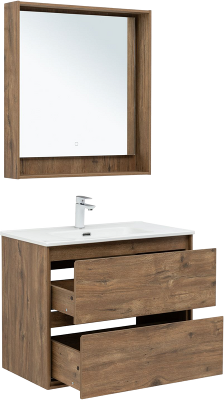 Мебель для ванной комнаты Aquanet Милан 80 подвесная, дуб рустикальный