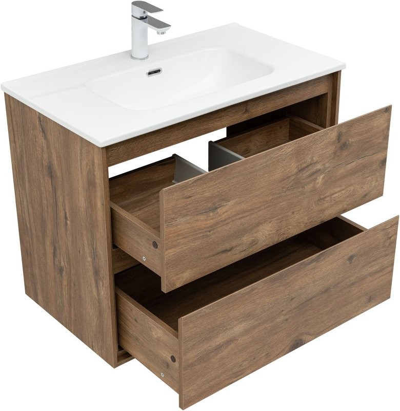 Мебель для ванной комнаты Aquanet Милан 80 подвесная, дуб рустикальный