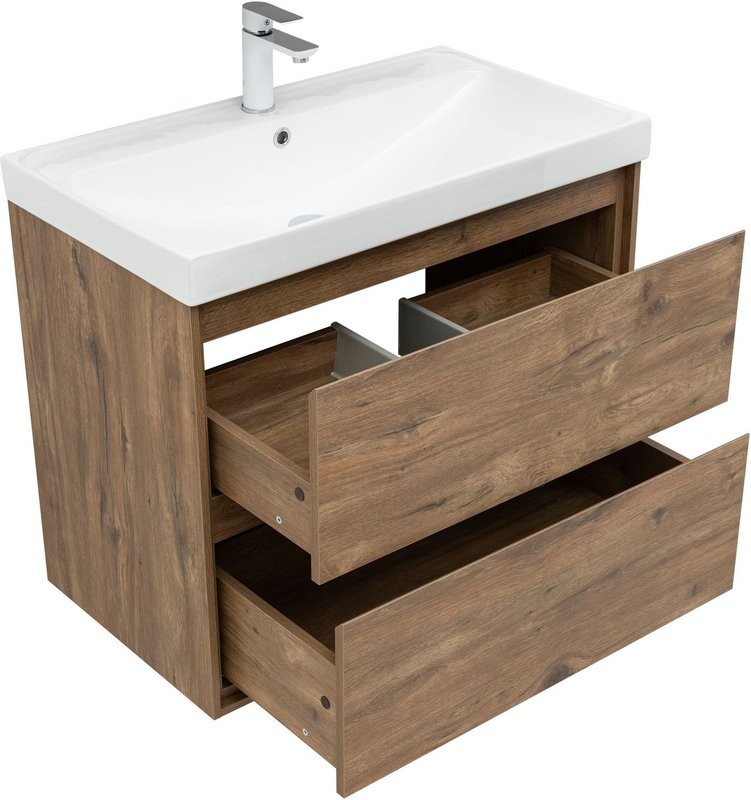 Мебель для ванной комнаты Aquanet Милан 80 подвесная, дуб рустикальный