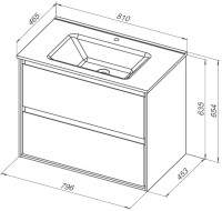 Мебель для ванной комнаты Aquanet Милан 80 подвесная, дуб рустикальный