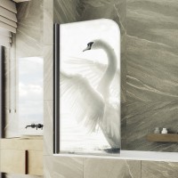 Шторка на ванну Maybahglass MGV-928-ФП003-6 60 см, профиль черный