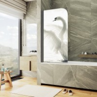 Шторка на ванну Maybahglass MGV-928-ФП003-6 60 см, профиль черный