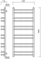 Полотенцесушитель электрический Domoterm Калипсо П12 50x100, хром, R
