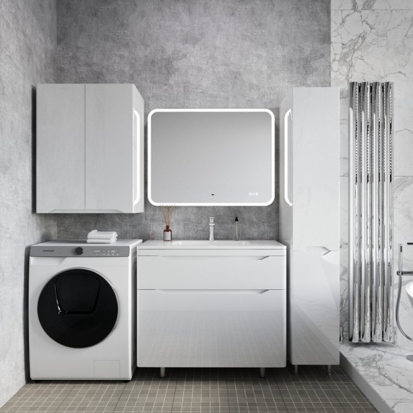 Мебель для ванной комнаты Style Line Марелла 90 напольная, белый глянец