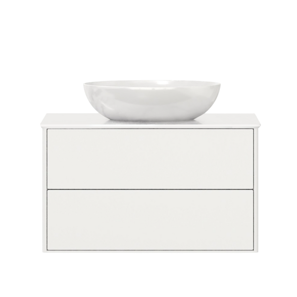 Тумба с раковиной Belux Джаз 90 подвесная, белая глянцевая, раковина Дубай 56