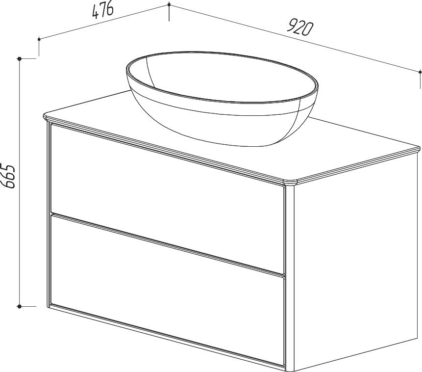 Тумба с раковиной Belux Джаз 90 подвесная, белая глянцевая, раковина Дубай 56