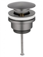 Донный клапан для раковины Wonzon & Woghand WW-88SS07-BGM без перелива, темный графит