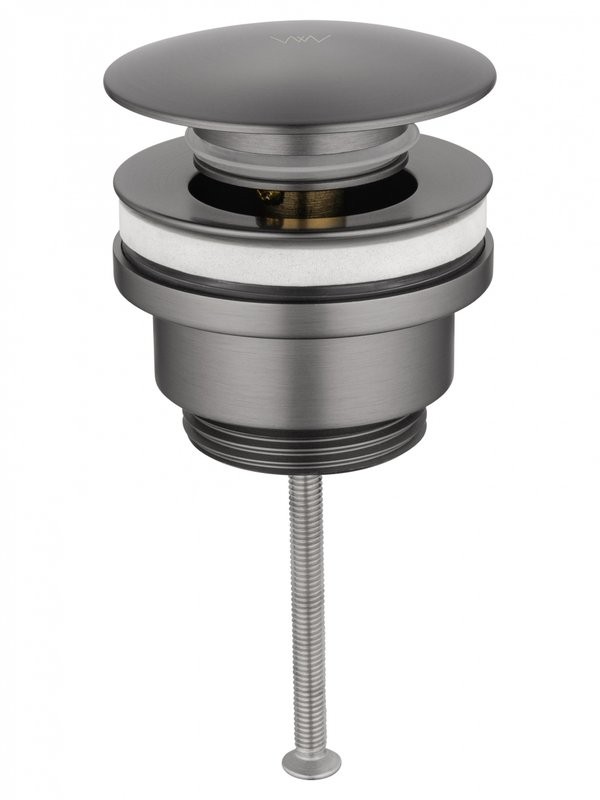 Донный клапан для раковины Wonzon & Woghand WW-88SS07-BGM без перелива, темный графит