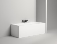 Ванна из искусственного камня Salini Ornella Kit 180x80 см, встраиваемая, белая, на ножках, со сливом-переливом