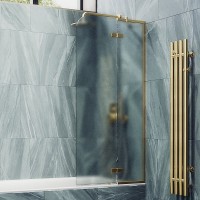 Шторка на ванну Maybahglass MGV-661-3 69 см, профиль золото, стекло сатин