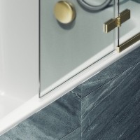 Шторка на ванну Maybahglass MGV-661-3 69 см, профиль золото, стекло сатин