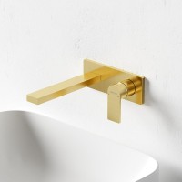 Смеситель для раковины Sancos Studio, брашированное золото, PVD покрытие, SC9017BG