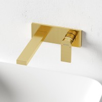 Смеситель для раковины Sancos Studio, брашированное золото, PVD покрытие, SC9017BG