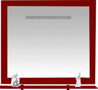 Зеркало Misty Европа 90 красное, с подсветкой и полкой