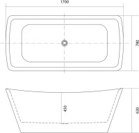 Акриловая ванна AQUATEK Верса AQ-4777 170x80 см, отдельностоящая, белая, на ножках, со сливом-переливом