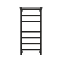Полотенцесушитель электрический Grota Tela 530х1200 RAL9005 EL 120x55 см, подключение справа, слева, скрытое подключение справа, матовый черный, лесенка, из стали, с полкой