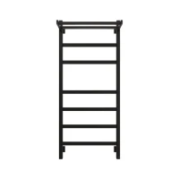 Полотенцесушитель электрический Grota Tela 530х1200 RAL9005 EL 120x55 см, подключение справа, слева, скрытое подключение справа, матовый черный, лесенка, из стали, с полкой
