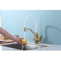 Смеситель для кухни с подключением фильтра Raglo R85.62.03, золотой сатин Смеситель для кухни с подключением фильтра Raglo R85.62.03, золотой сатин