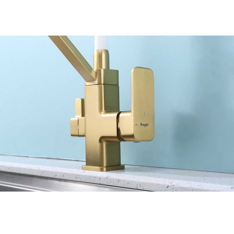 Смеситель для кухни с подключением фильтра Raglo R85.62.03, золотой сатин