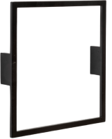 Мебель для ванной комнаты La Fenice Cubo 80 подвесная, серая, ручка черная, столешница белый мрамор, раковина матовая белая