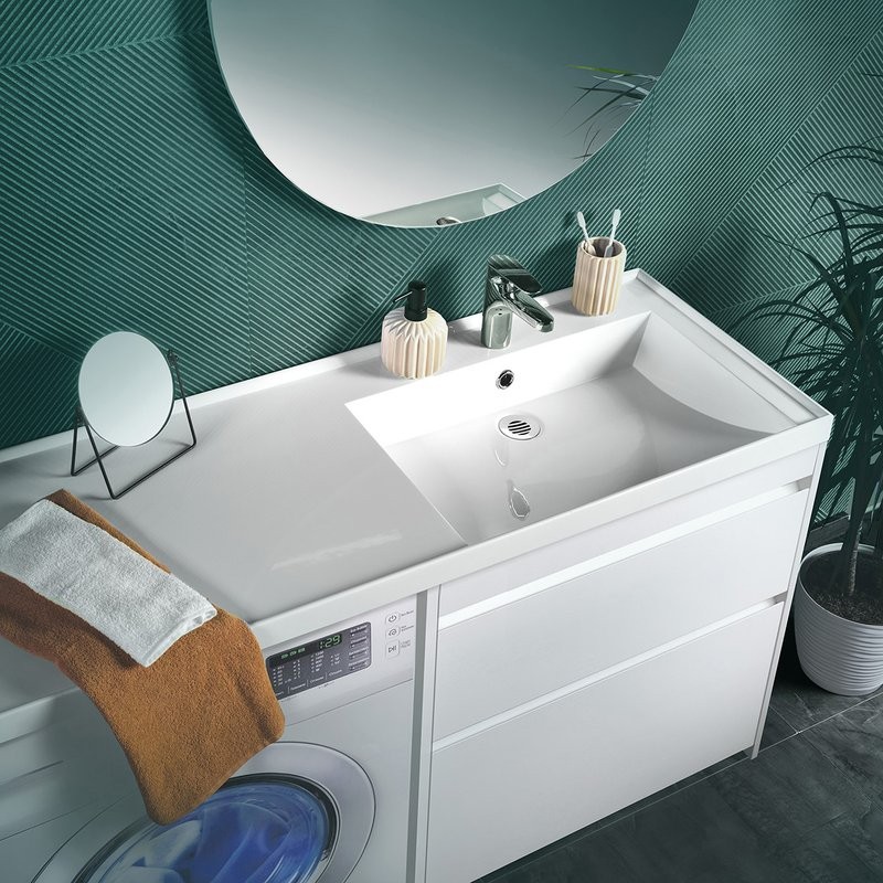 Тумба под раковину без столешницы Belux Прометей 70 напольная, белая глянцевая