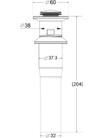Донный клапан для раковины BelBagno BB-PCU-02-IN с переливом, сатин Донный клапан для раковины BelBagno BB-PCU-02-IN с переливом, сатин