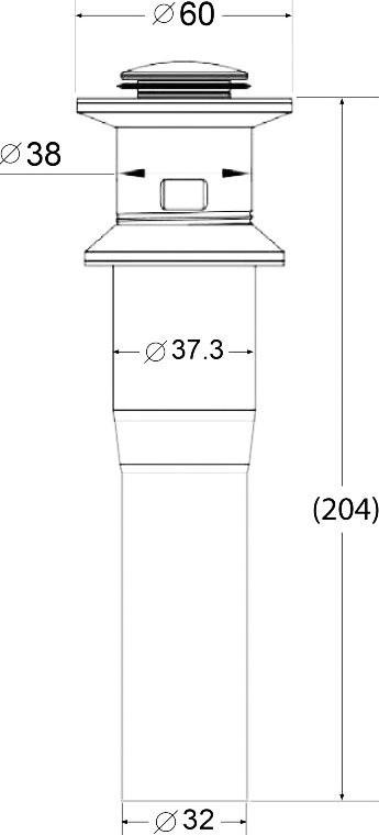 Донный клапан для раковины BelBagno BB-PCU-02-IN с переливом, сатин