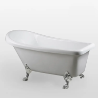 Акриловая ванна Ceruttispa Vito 9320 155x75 см, отдельностоящая, белая, овальная, на ножках, со сливом-переливом