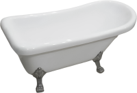 Акриловая ванна Ceruttispa Vito 9320 155x75 см, отдельностоящая, белая, овальная, на ножках, со сливом-переливом