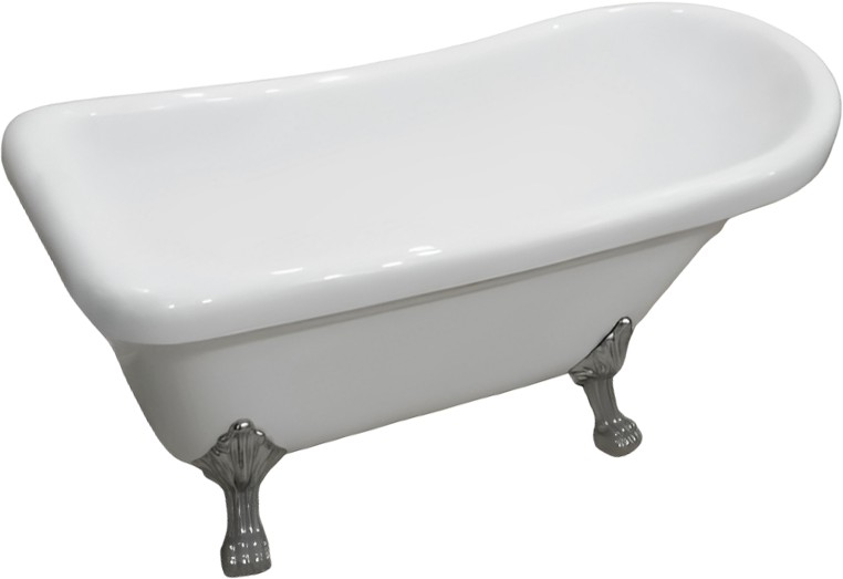 Акриловая ванна Ceruttispa Vito 9320 155x75 см, отдельностоящая, белая, овальная, на ножках, со сливом-переливом