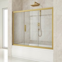 Шторка на ванну Kubele DE019 P3-CLN-BR 180х150 см, профиль бронза