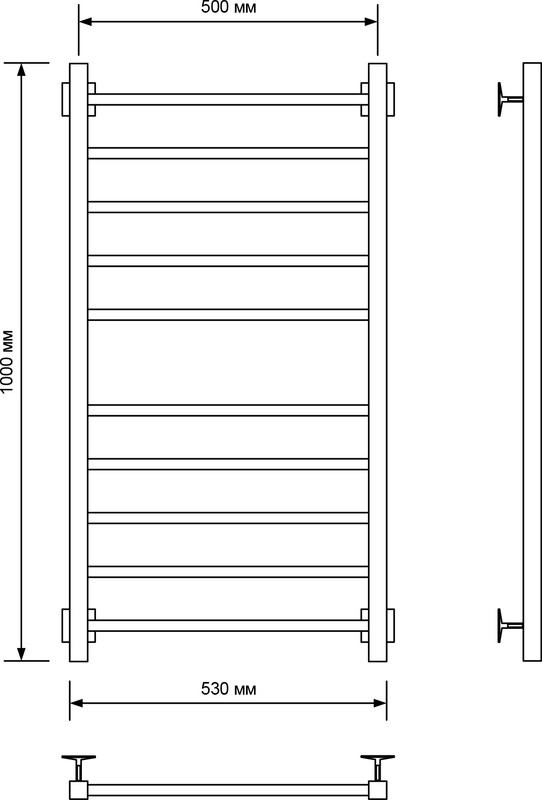 Полотенцесушитель электрический Ника Step-3 100/50 хром, L