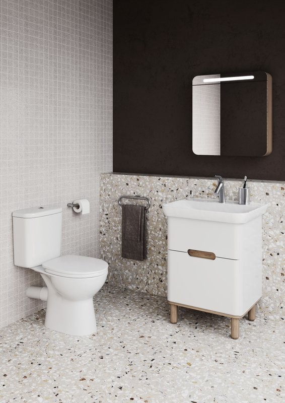 Тумба с раковиной VitrA Sento 65 с LED подсветкой, матовый белый