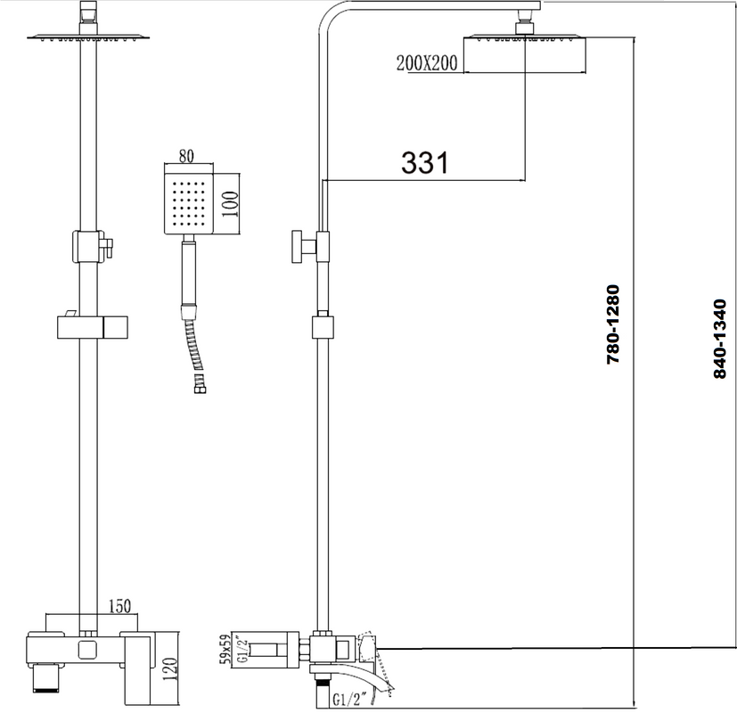 Душевая стойка Fmark FS8645-1 сатин
