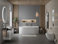 Акриловая ванна BelBagno BB412 170x80 см, пристенная, белая матовая, овальная, со сливом-переливом, с донным клапаном, фурнитура белая
