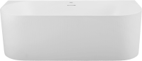 Акриловая ванна BelBagno BB412 170x80 см, пристенная, белая матовая, овальная, со сливом-переливом, с донным клапаном, фурнитура белая