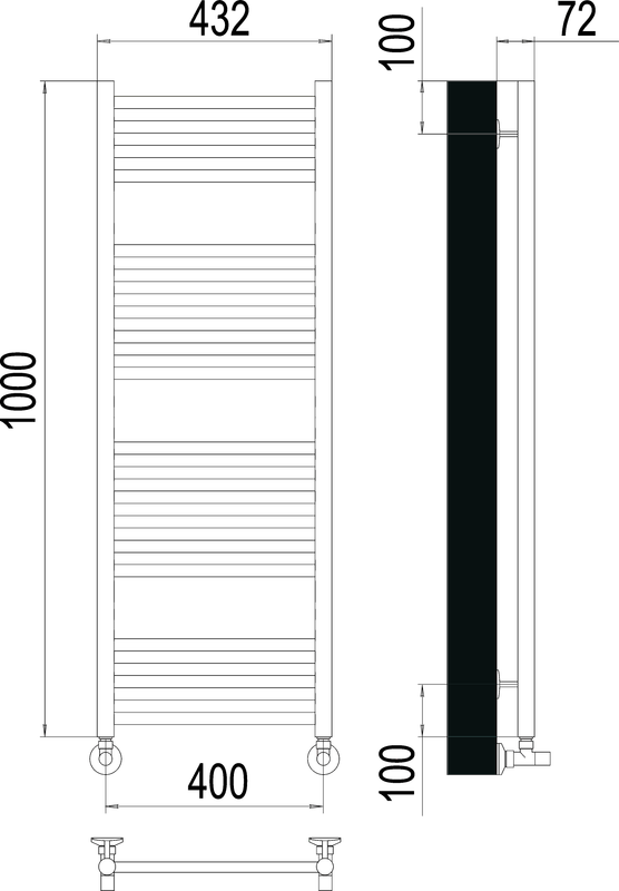 Полотенцесушитель водяной Terminus Аврора П20 0 400х100