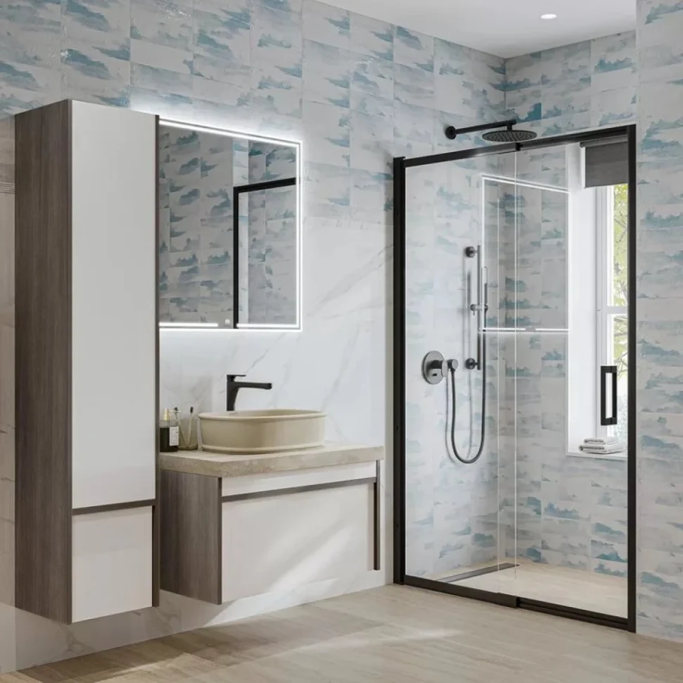 Шкаф-пенал для ванной KERAMA MARAZZI Modula 35 R с дверцей и ящиком, арабика