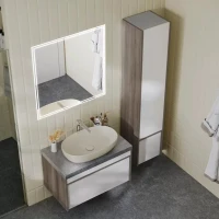 Шкаф-пенал для ванной KERAMA MARAZZI Modula 35 R с дверцей и ящиком, арабика