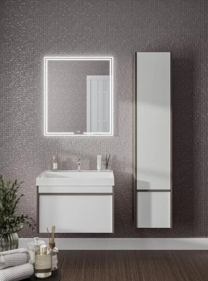 Шкаф-пенал для ванной KERAMA MARAZZI Modula 35 R с дверцей и ящиком, арабика