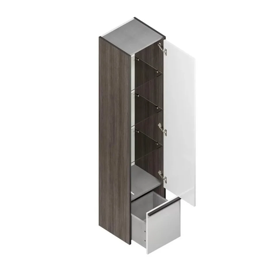 Шкаф-пенал для ванной KERAMA MARAZZI Modula 35 R с дверцей и ящиком, арабика