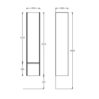 Шкаф-пенал для ванной KERAMA MARAZZI Modula 35 R с дверцей и ящиком, арабика
