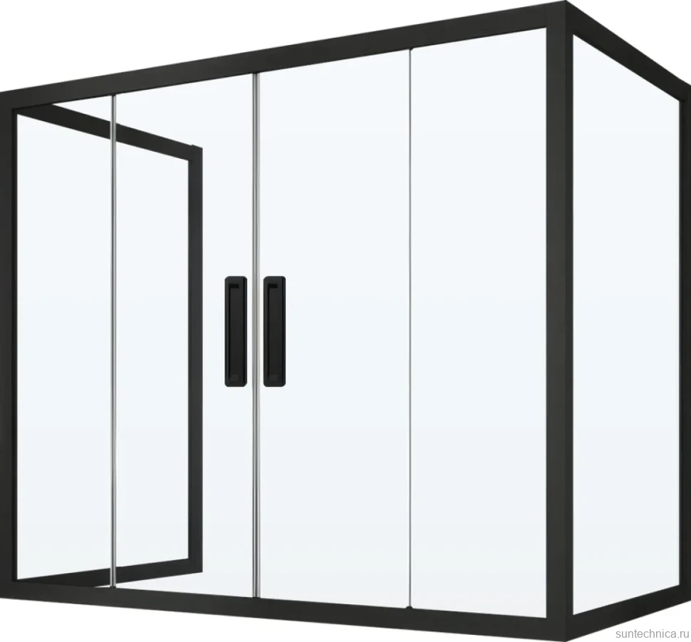 Шторка на ванну Kubele DE019 P4U-CLN-BLMT, 170х75 см, профиль матовый черный